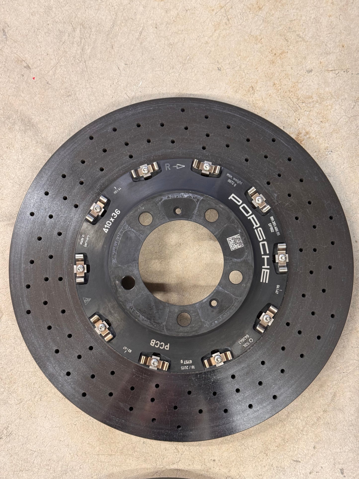 OEM Porsche PCCB Rotor Set 410x36 & 390x32 (Used)