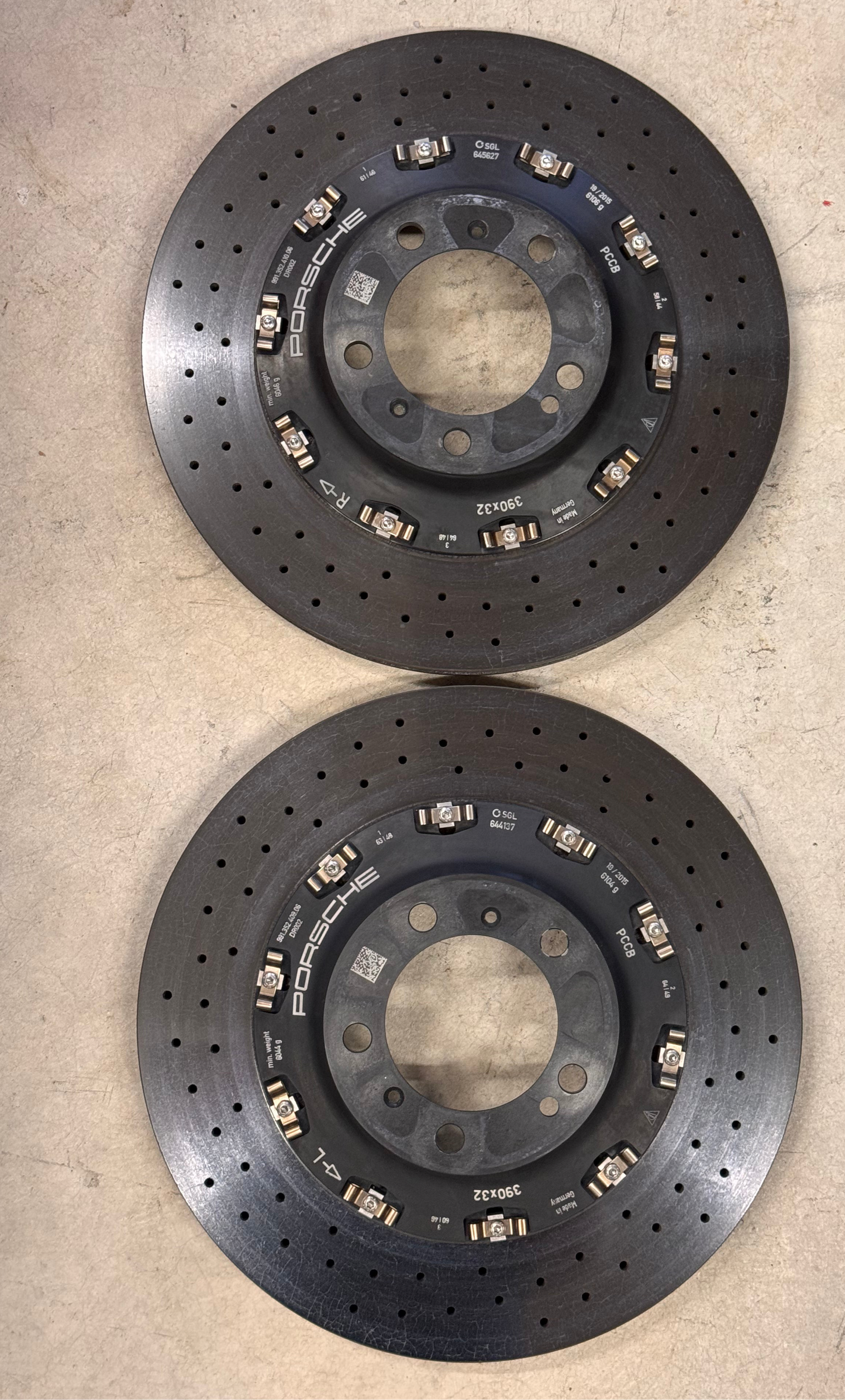 OEM Porsche PCCB Rotor Set 410x36 & 390x32 (Used)