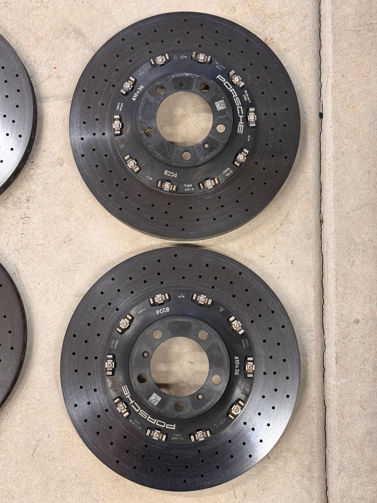 OEM Porsche PCCB Rotor Set 410x36 & 390x32 (Used)