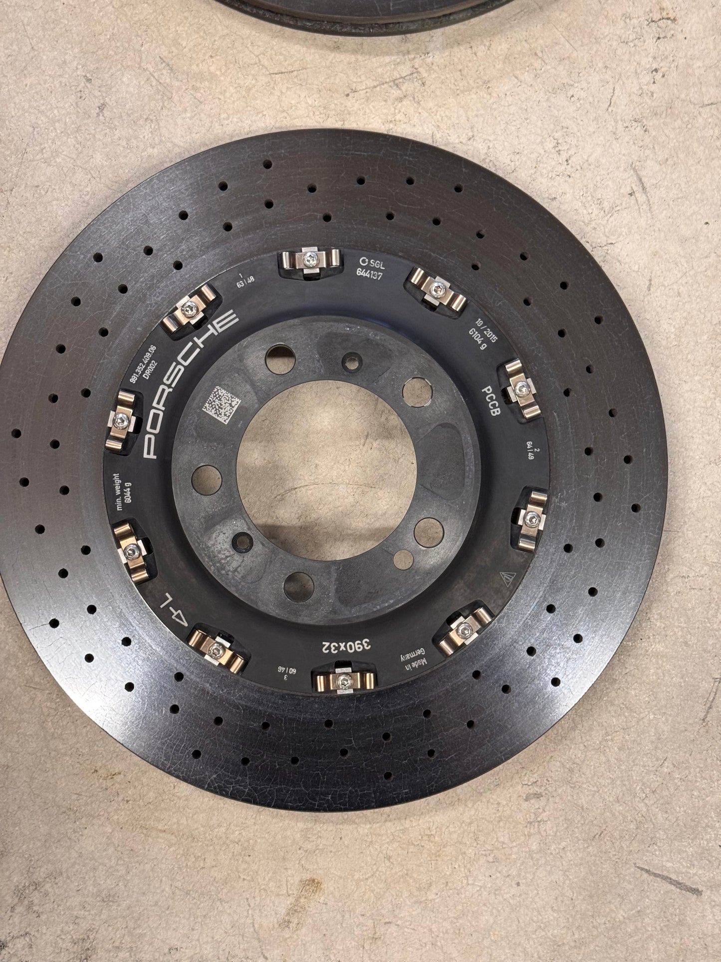 OEM Porsche PCCB Rotor Set 410x36 & 390x32 (Used)