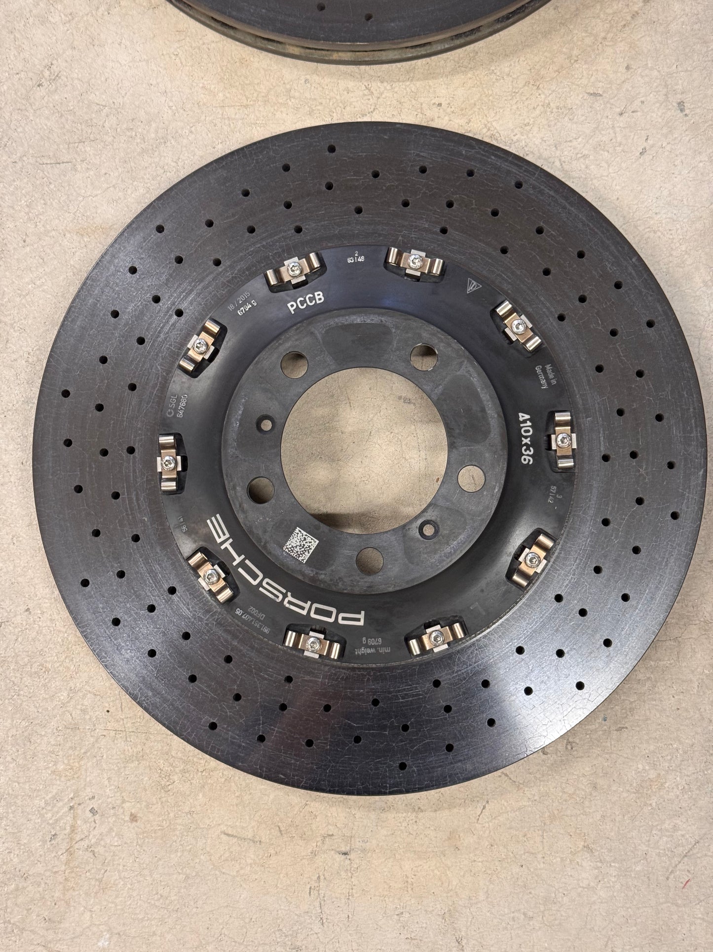 OEM Porsche PCCB Rotor Set 410x36 & 390x32 (Used)